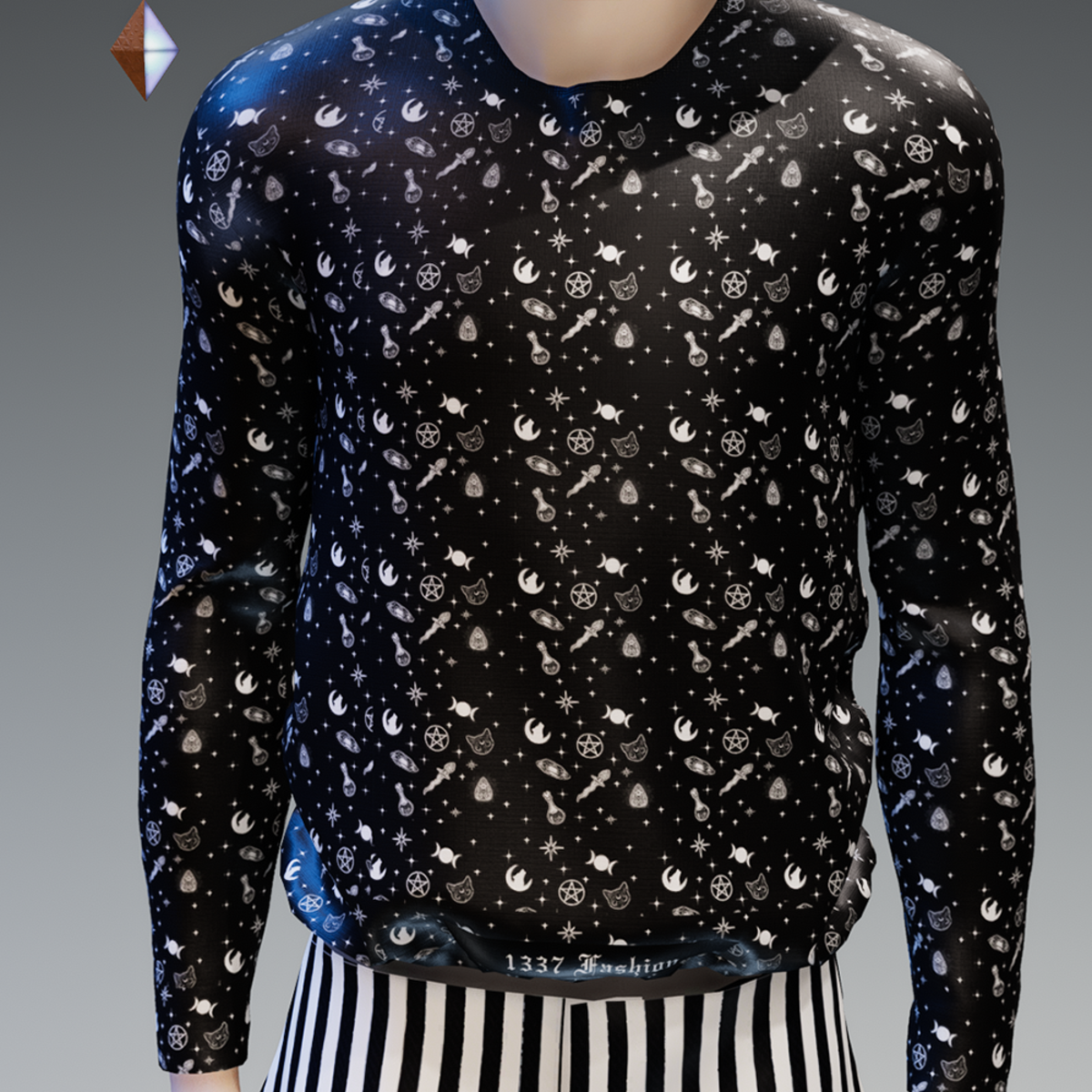 Emo Kitty Ouija Pentacle Sweatshirt