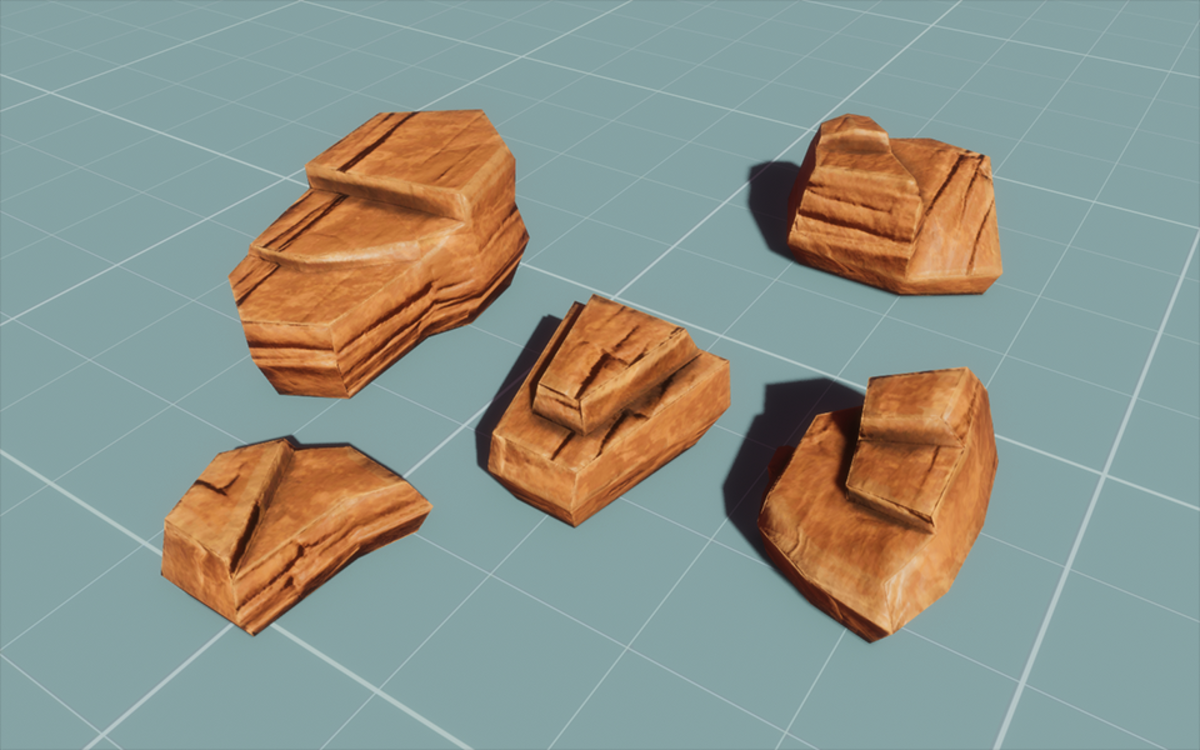 Low Poly Stackable Red Rocks