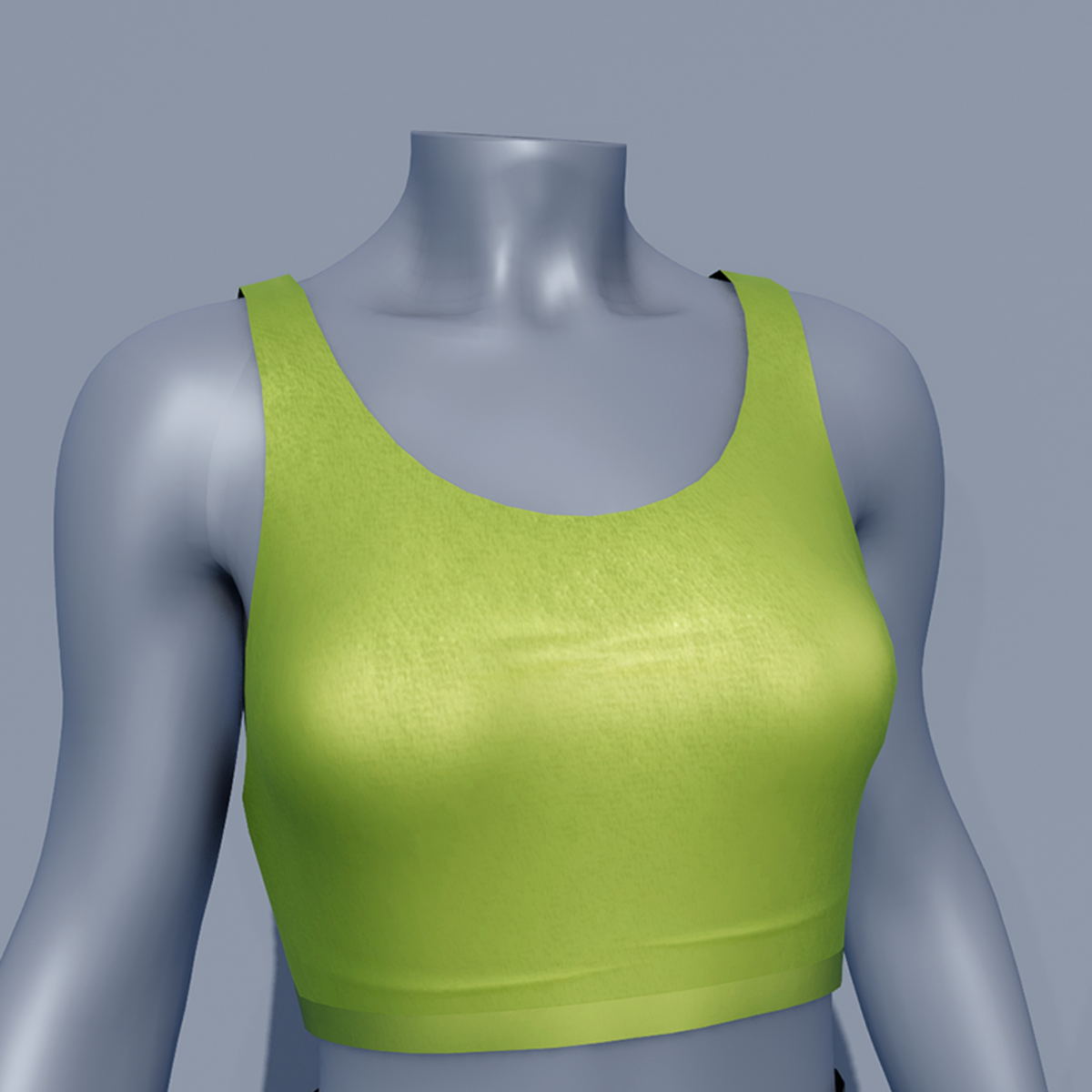 Glossy Sport Bra - Green Lime