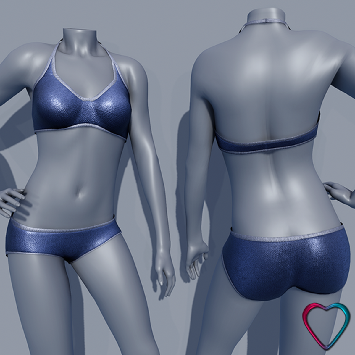 AV2 Bikini - Blue Deptha and Silver
