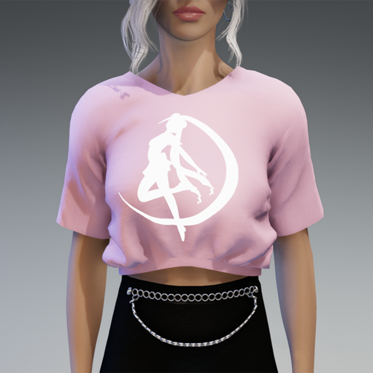 Glowing "Moonie Time" Shirt in Pastel Pink