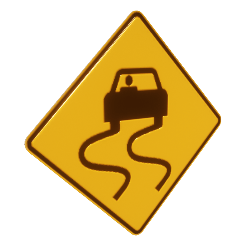 Slippery Road - Street Sign