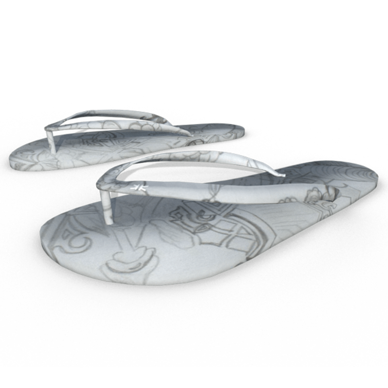 Woman Flip Flops Shoes White Drawing