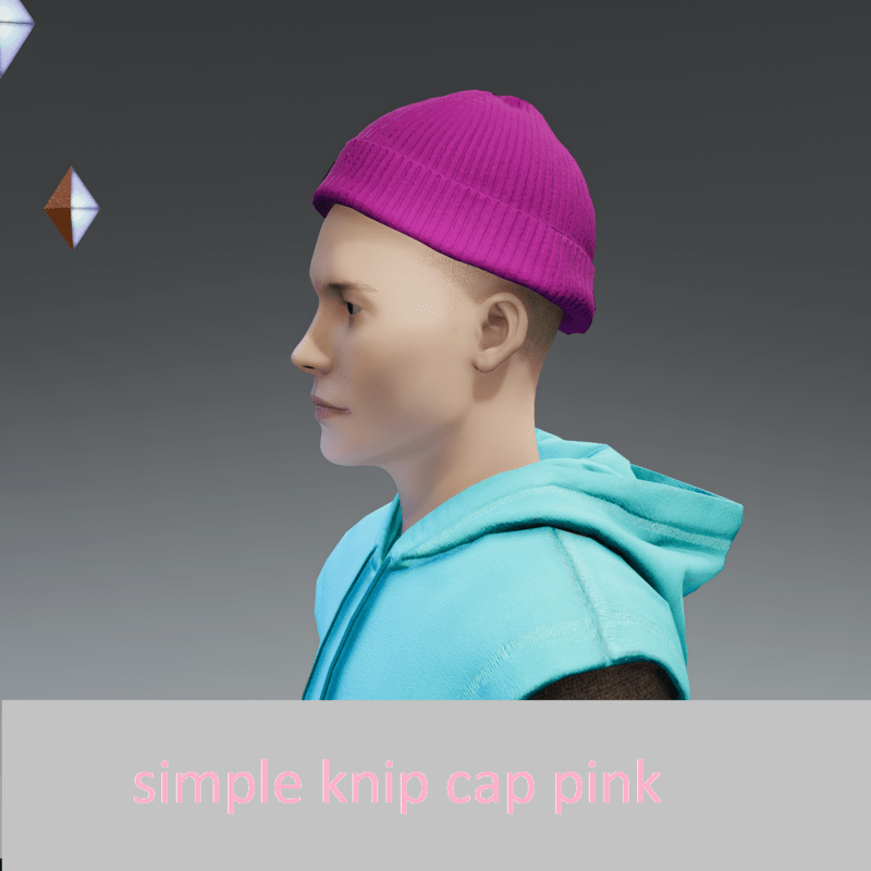 simple knit cap pink