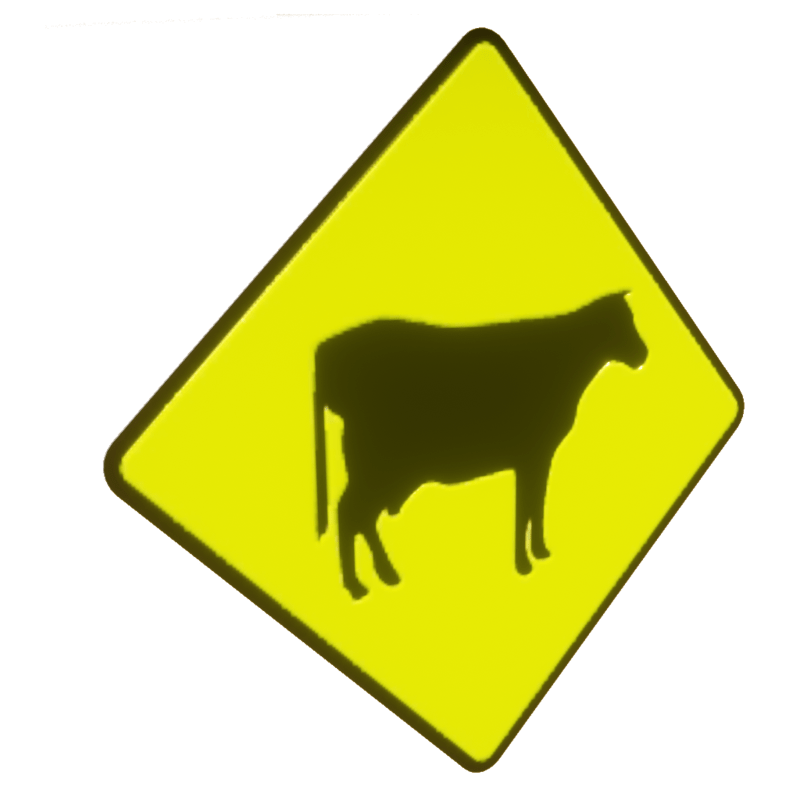 Cow - Street Sign