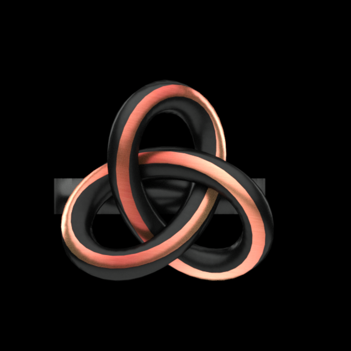 Knot Ring - Black and Copper