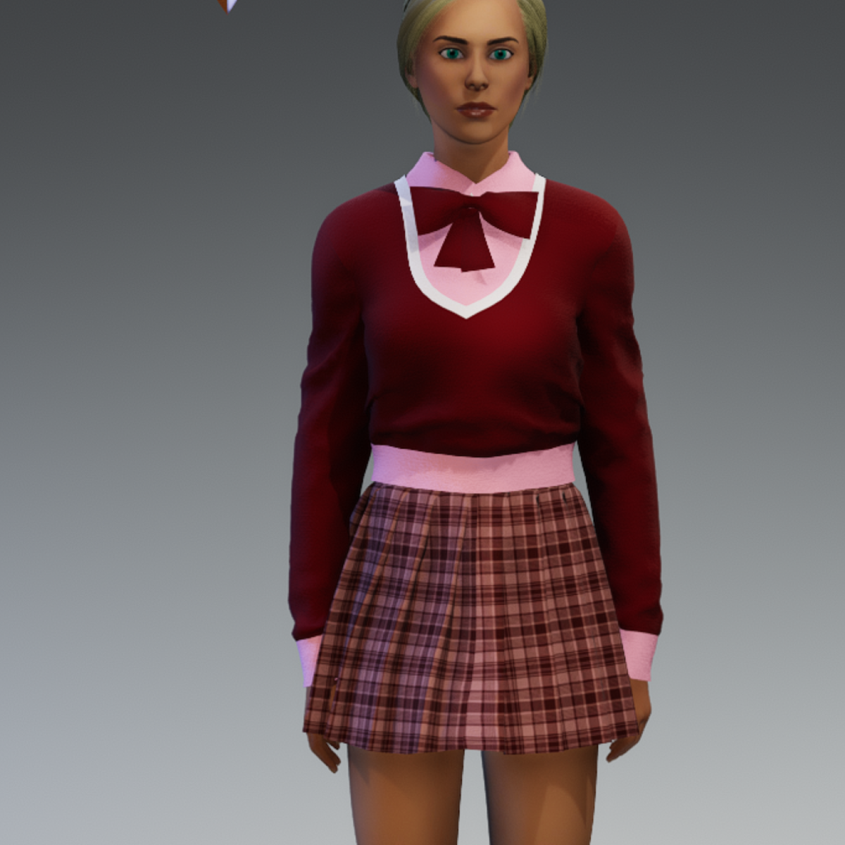 Red Plad Dress Outfit Set