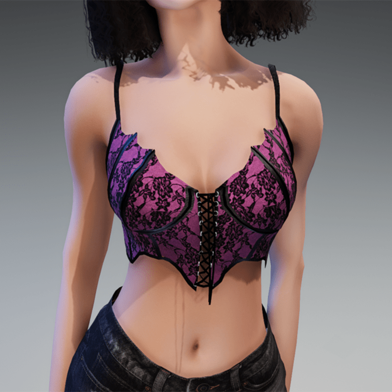 Goth Top "Miss Batfly" in Dark Pink