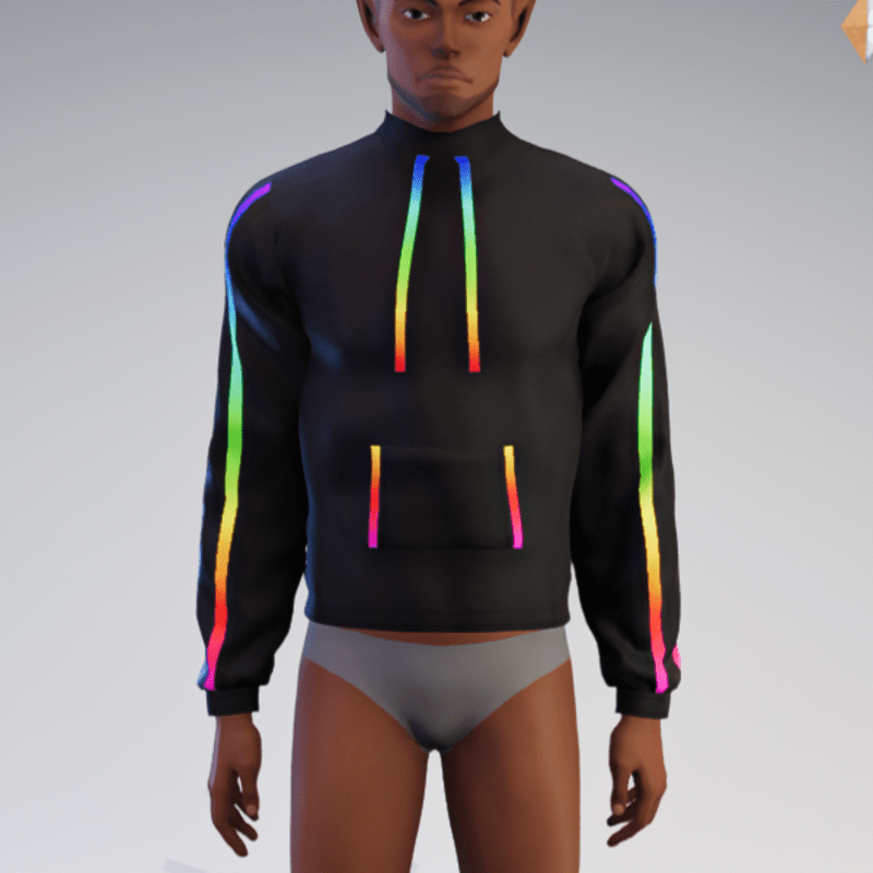Rainbow Turtleneck Jacket for Male (Animated)