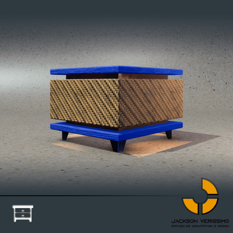 Bedside Janeiro -Wood 3 Blue