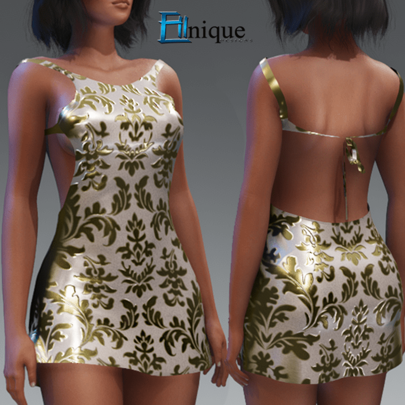 Ellie Light Gold Shimmer Dress