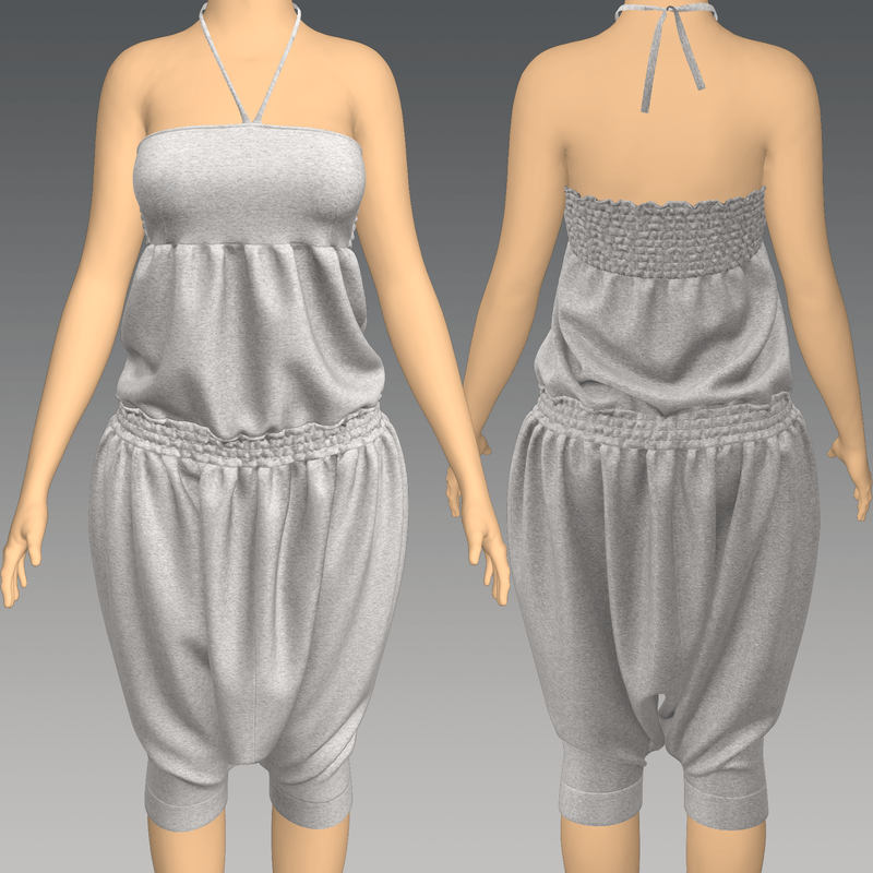 One piece jumpsuit with sarouel pants