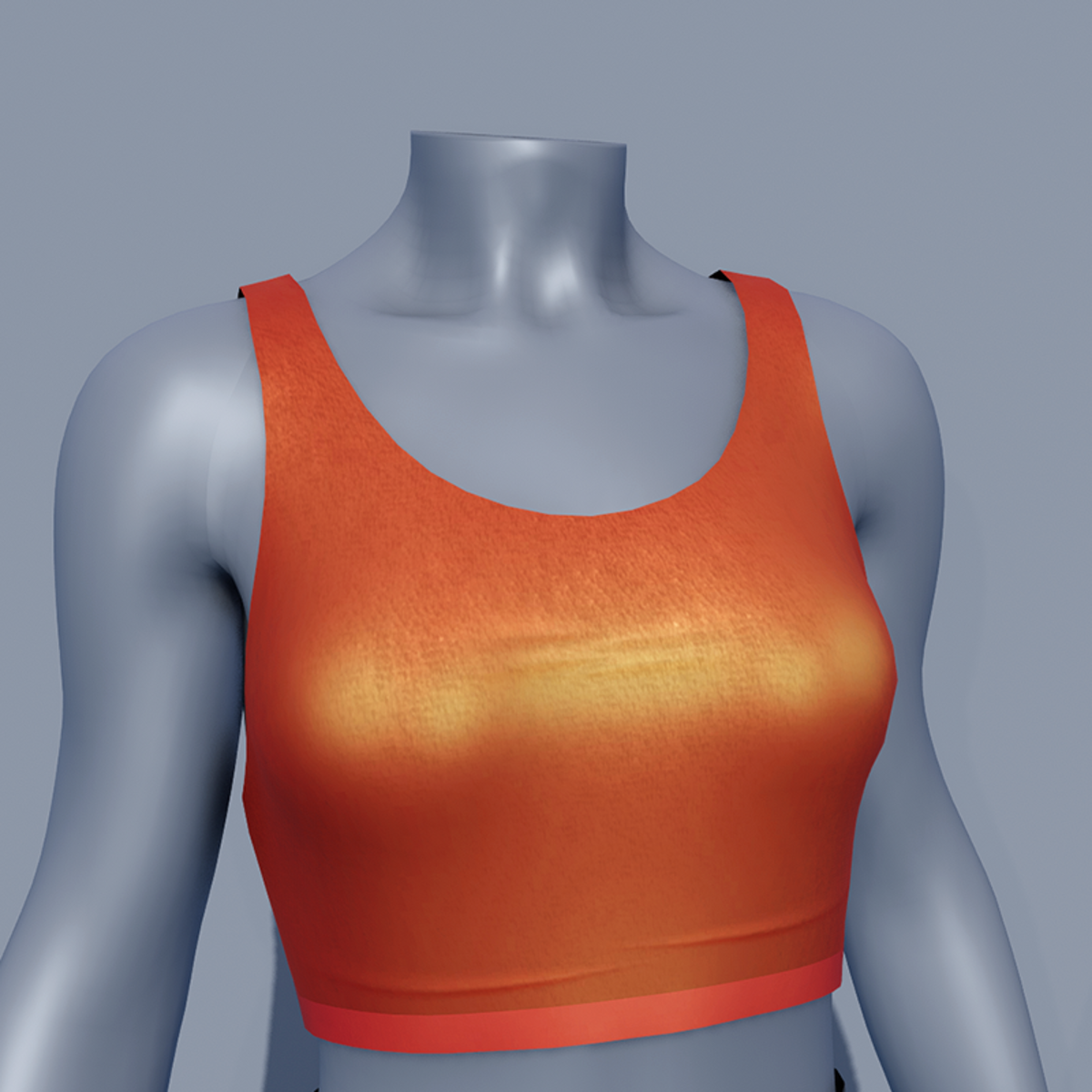 Glossy Sport Bra - Orange Sunset