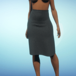 High-waist Pencil Skirt - Grey Herringbone