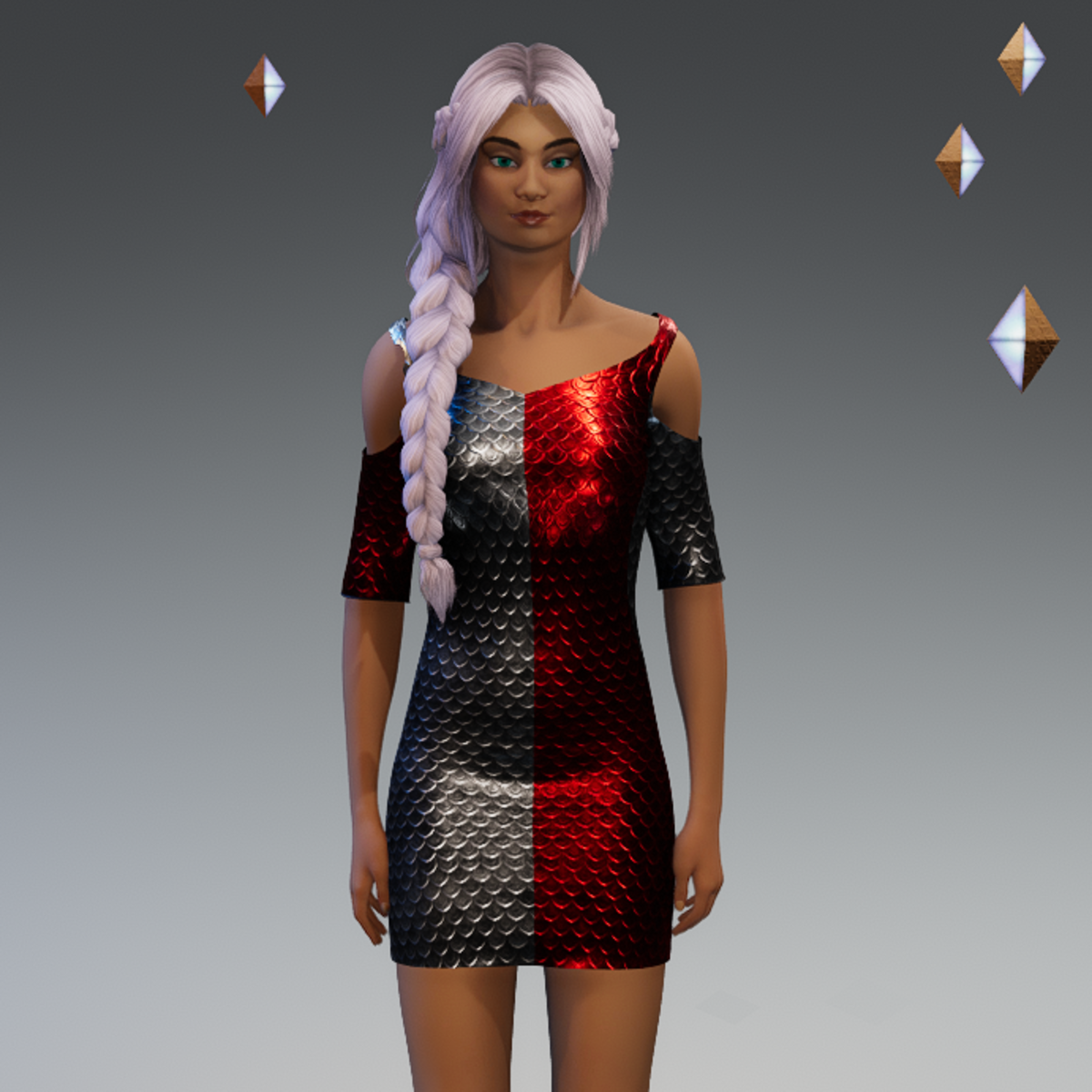 RED SILVER DRESS 2023