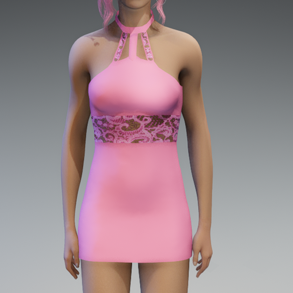 Pastel Pink Lace Partydress