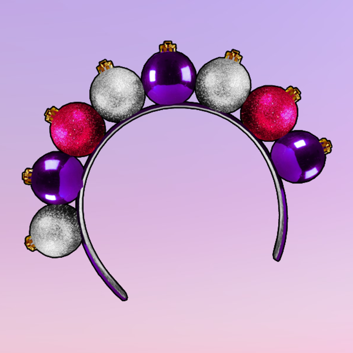 Ornaments Headband Pink Violet Silver