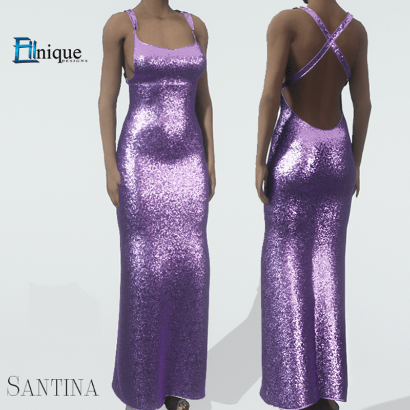 Santina Lilac Glitter Gown