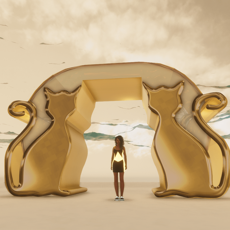 2 Golden Kitten Entrance