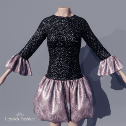 L.F.  BUBBLE DRESS BLACK/ RED