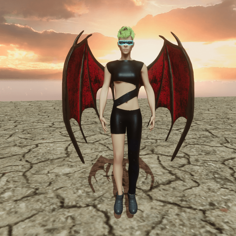 Demon Wings Float Animation (Female)