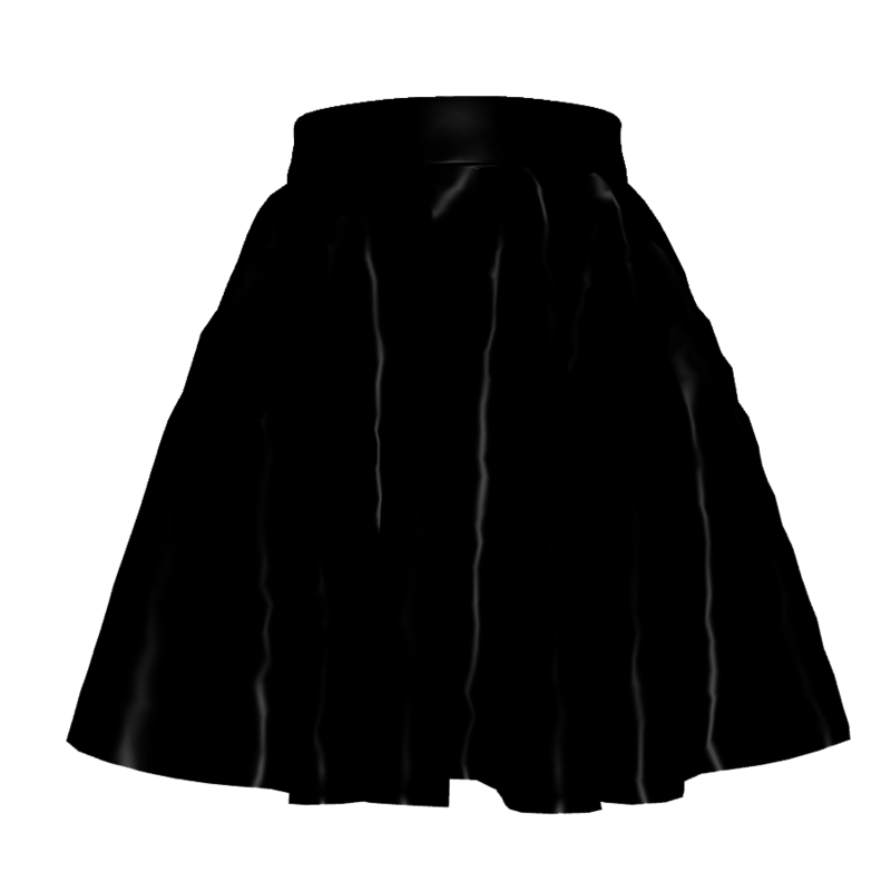 Black PVC Skater Skirt