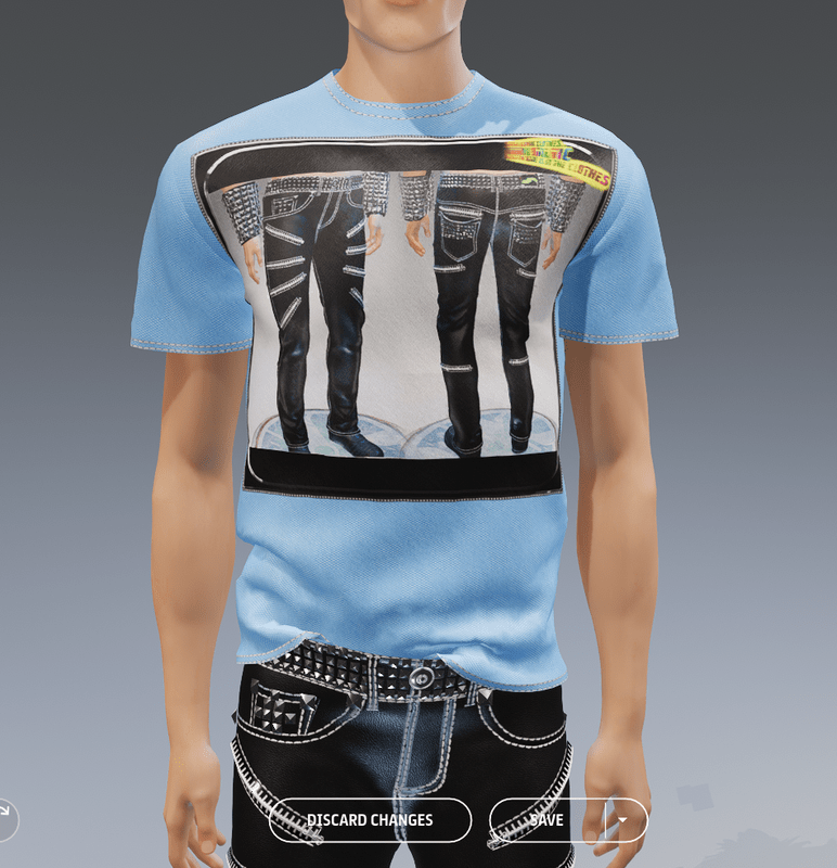 Punk Rock Chaos Black Leather Pants 14 Zippers T-Shirt