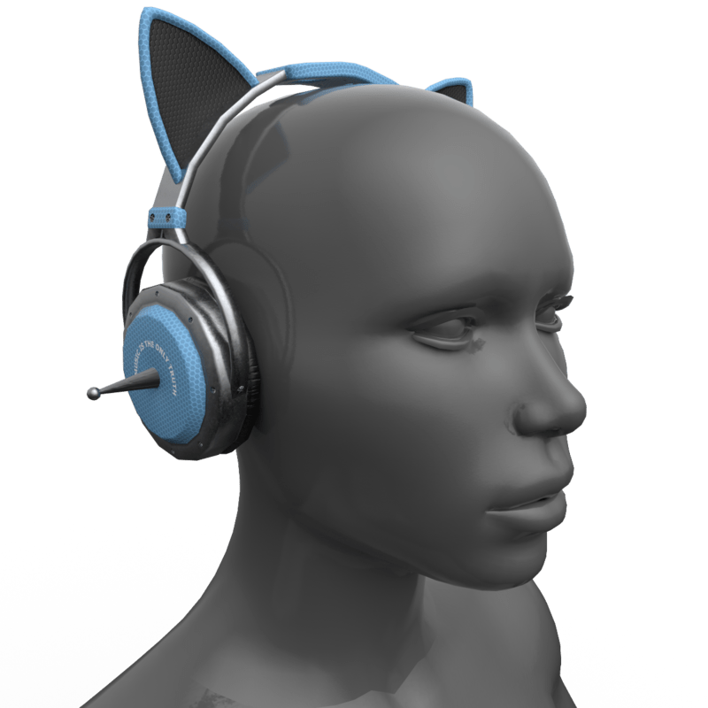 Headphones Black-Blue (Head)