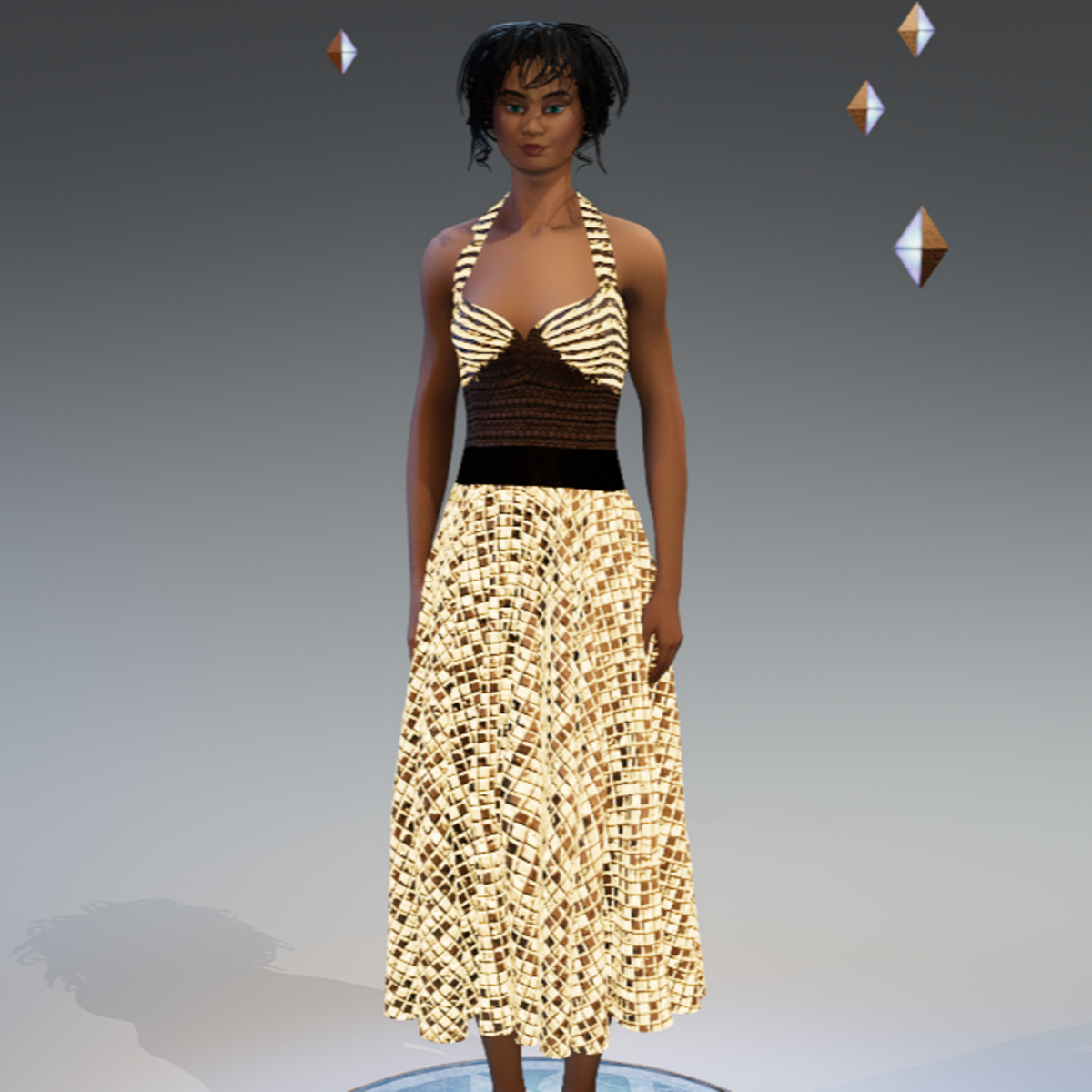 Glowing Golden Dress