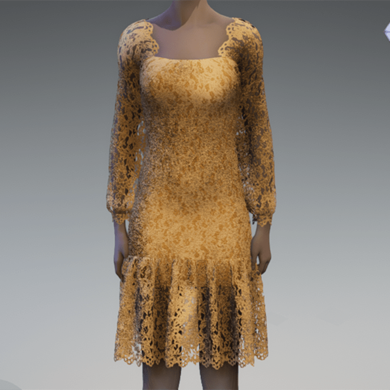 Gold lace dress