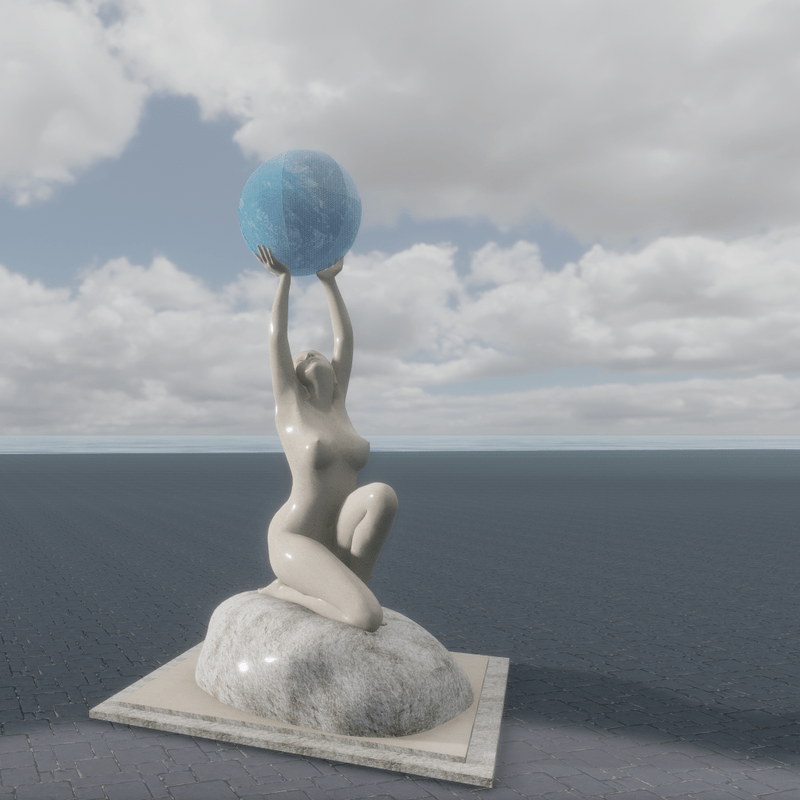 STATUES WITH BIG BALL