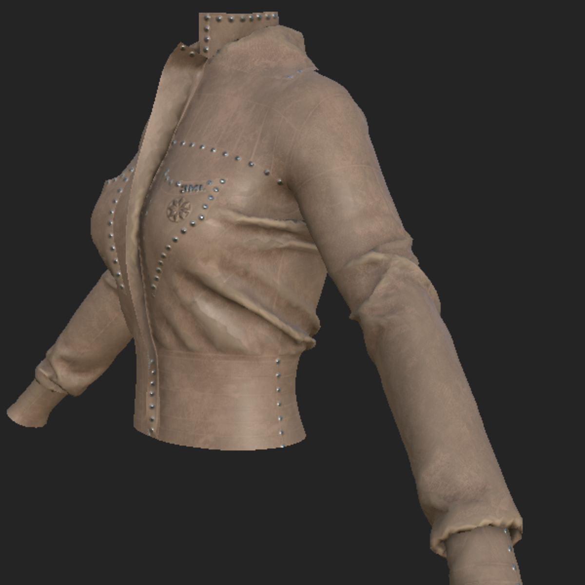 JACKET_ LEATHER F BEIGE