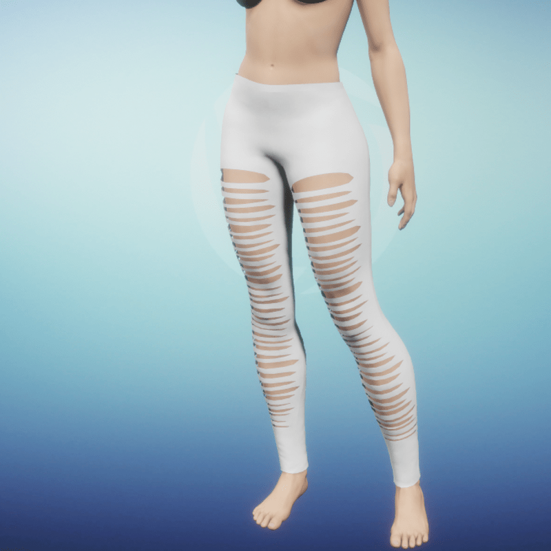 leggins with holes white