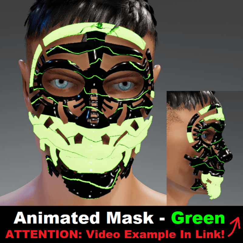 Animated Mask: Green - Male Avatars