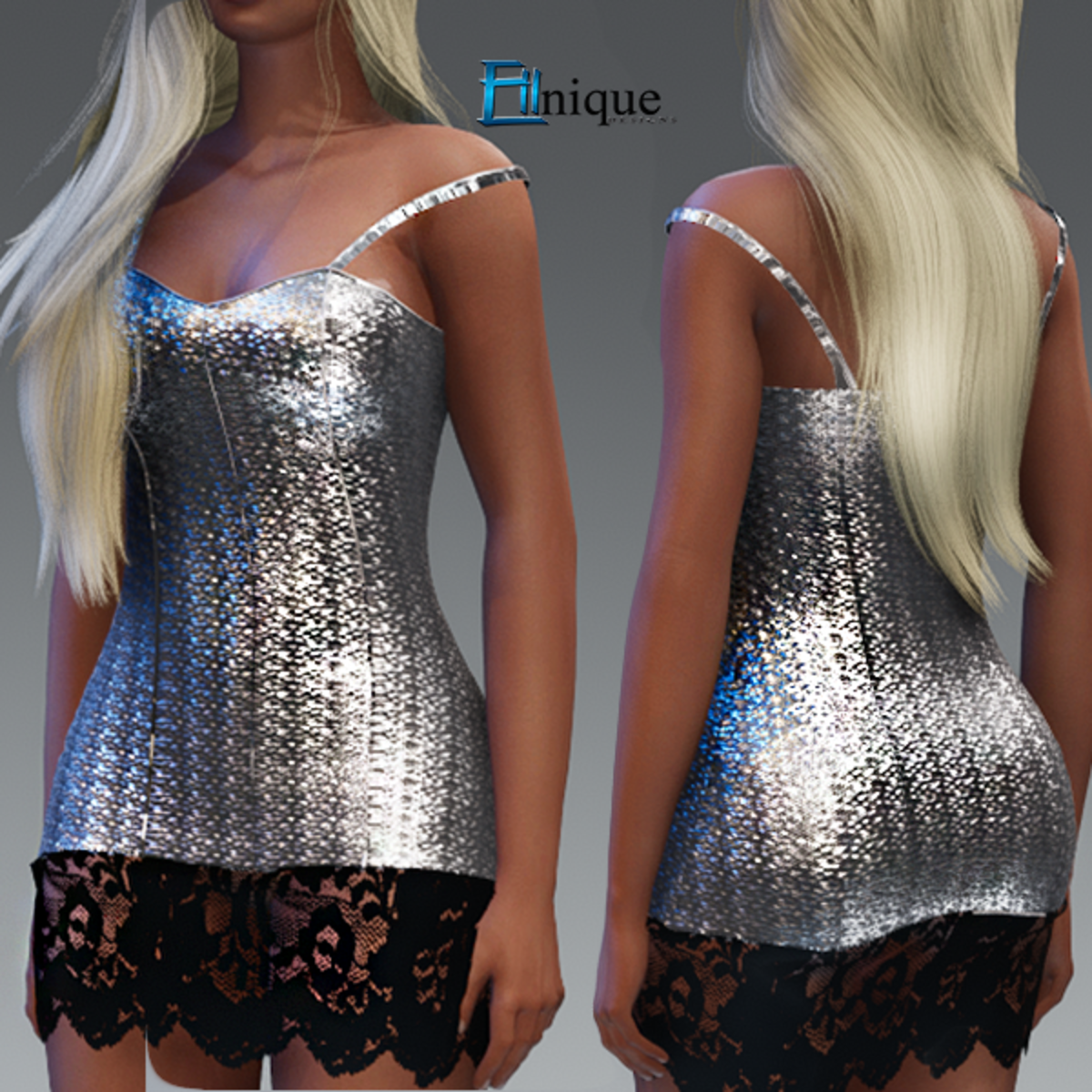 Julia Silver Sequin/Lace dress