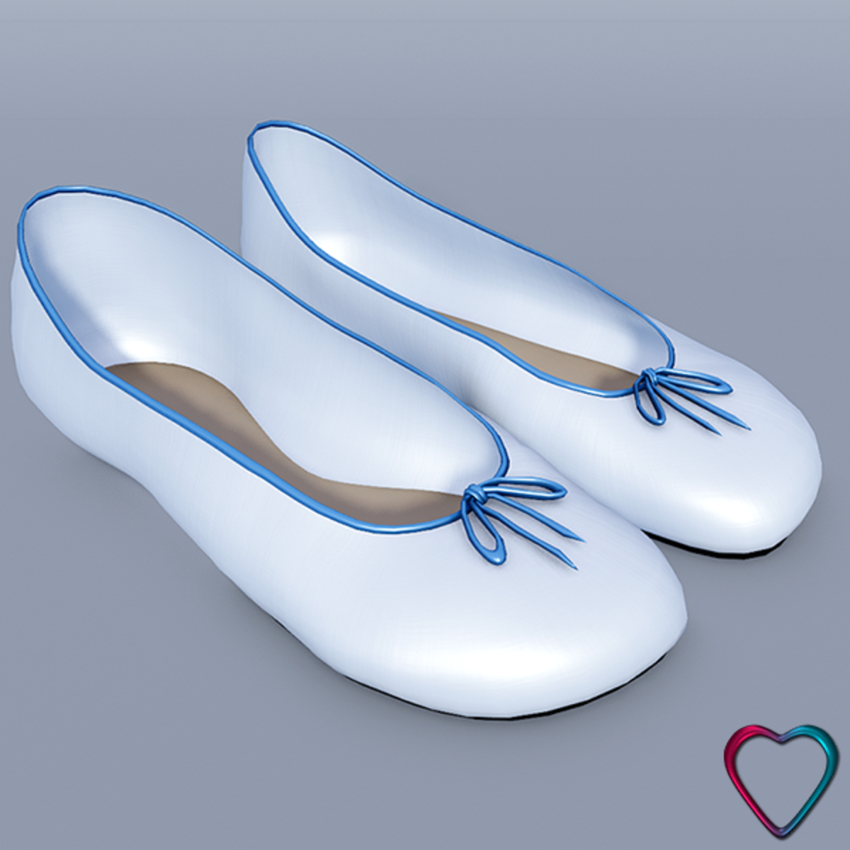 Ballerina Shoes - White and Blue