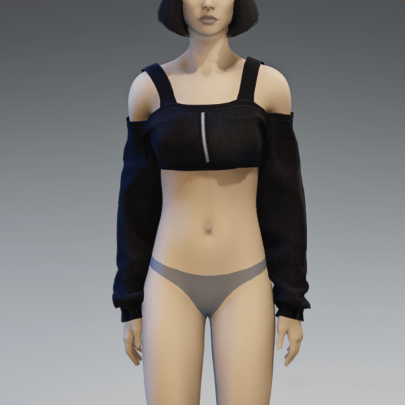 Black Long Sleeved Off Shoulder Top