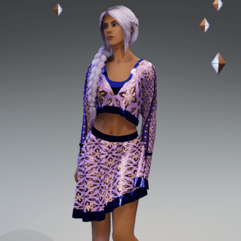 Crop Top and Skirt Batik