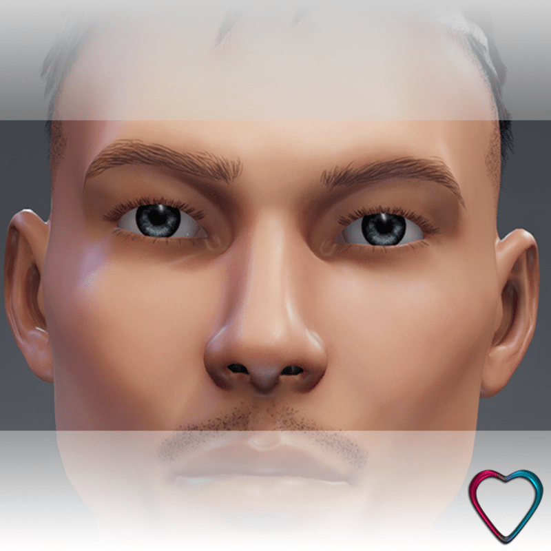 Realistic Men Eyes - Monochrome Grey