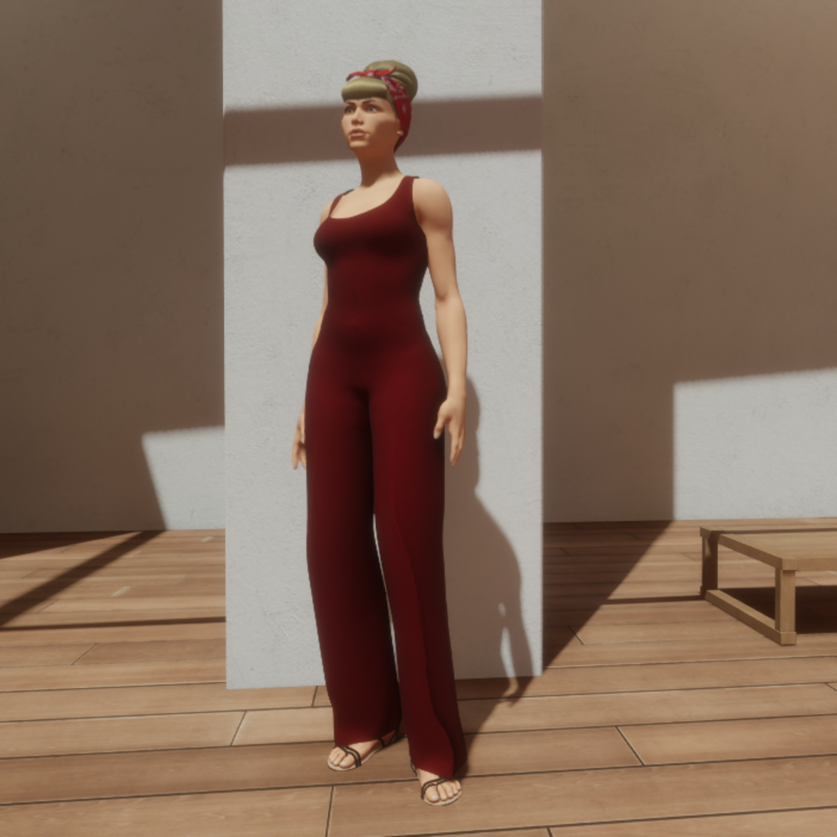 TKA-Jumpsuit red cotton