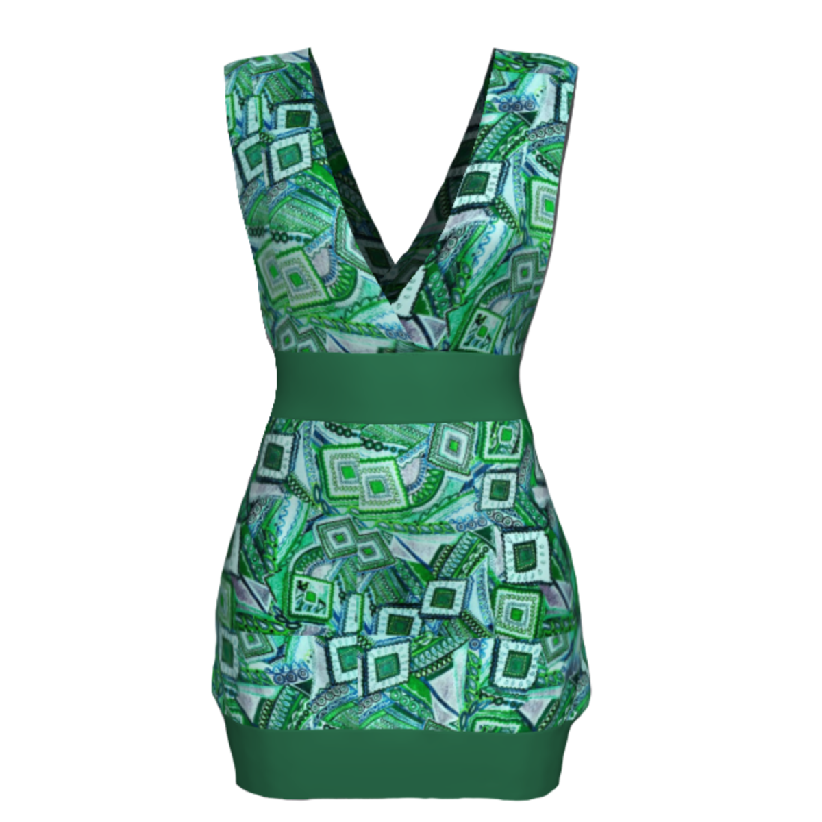 Tube Dress Deep Neck - Wild Green