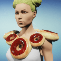 Female doughnut necklace - strawberry