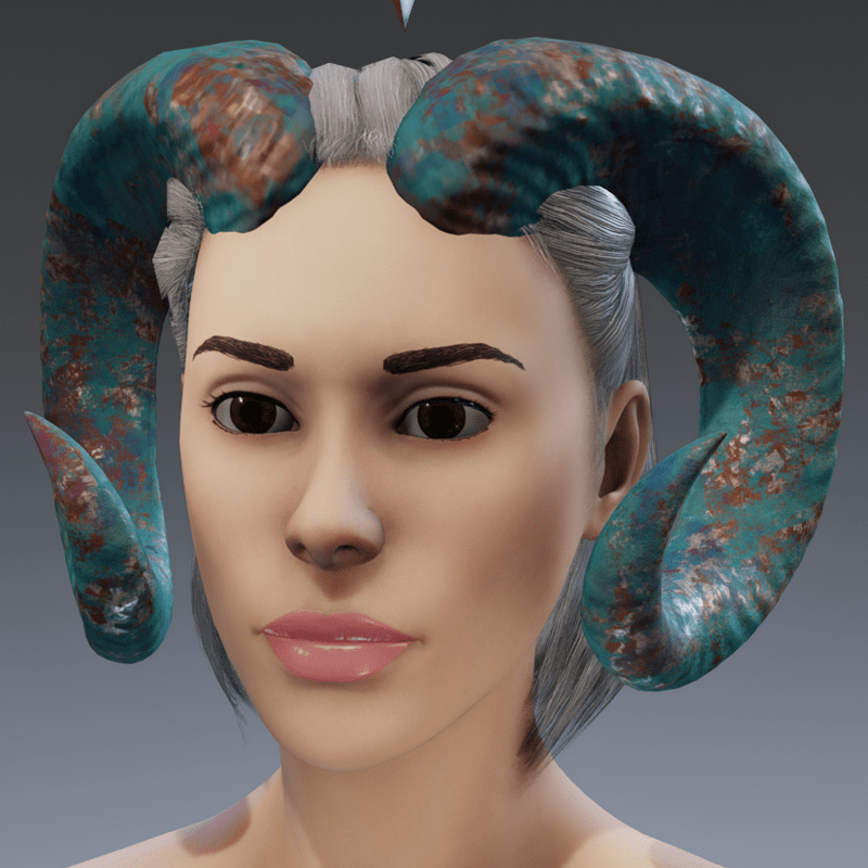 Spirit Of The Ram (Horns) - Tarnished Steel