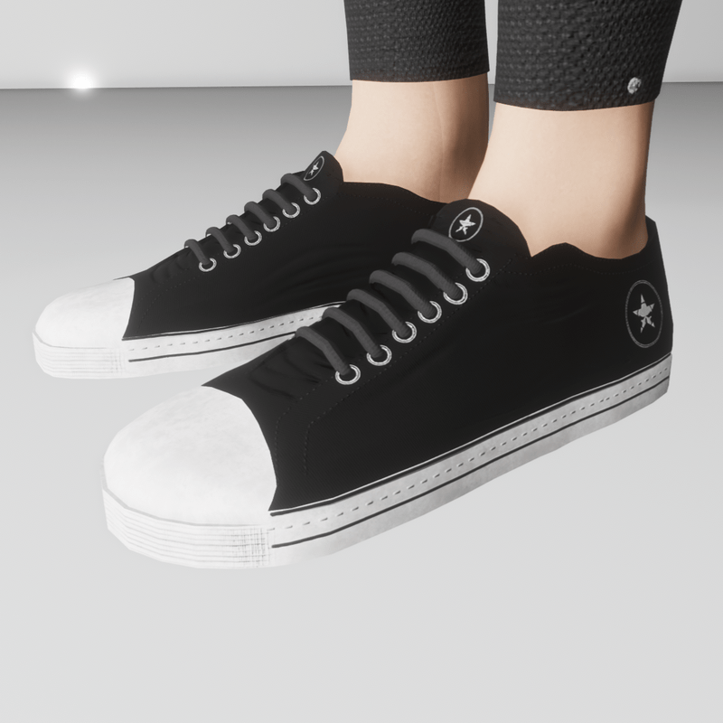 Women's retro low tops (black)