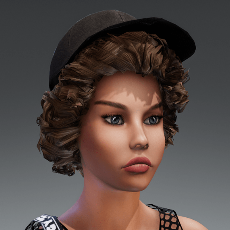 Hair & Baseball Cap Ena BLACK