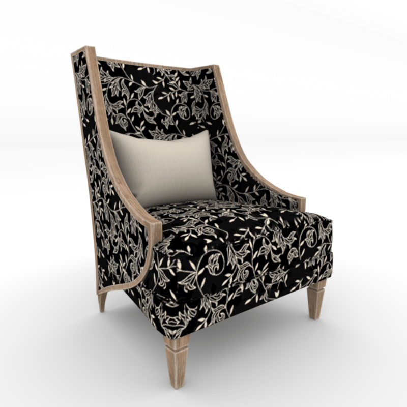 Black Floral Chair