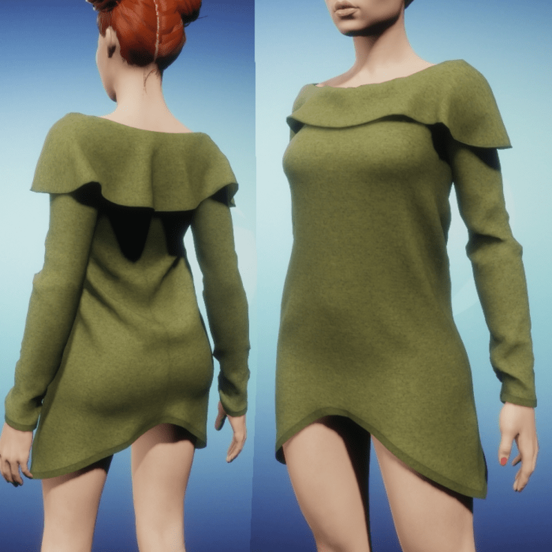 Snoodie Dress or Top -Khaki Green