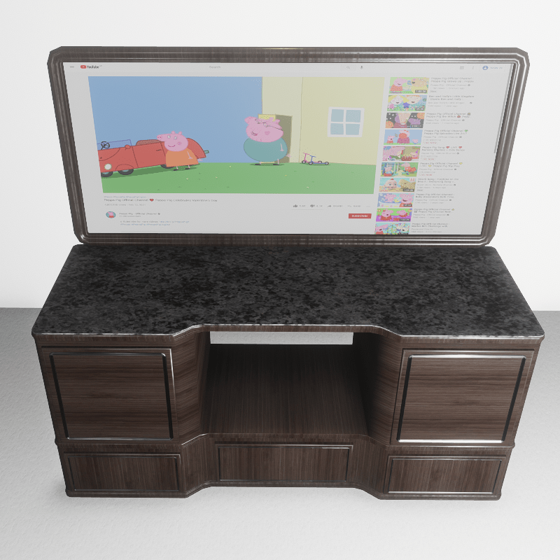 Modern stand with TV brown