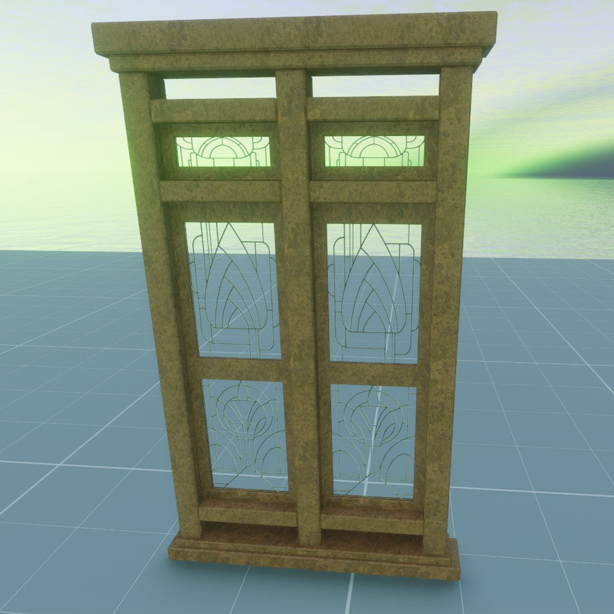 Art Deco Six Pane Leaded Glass Window