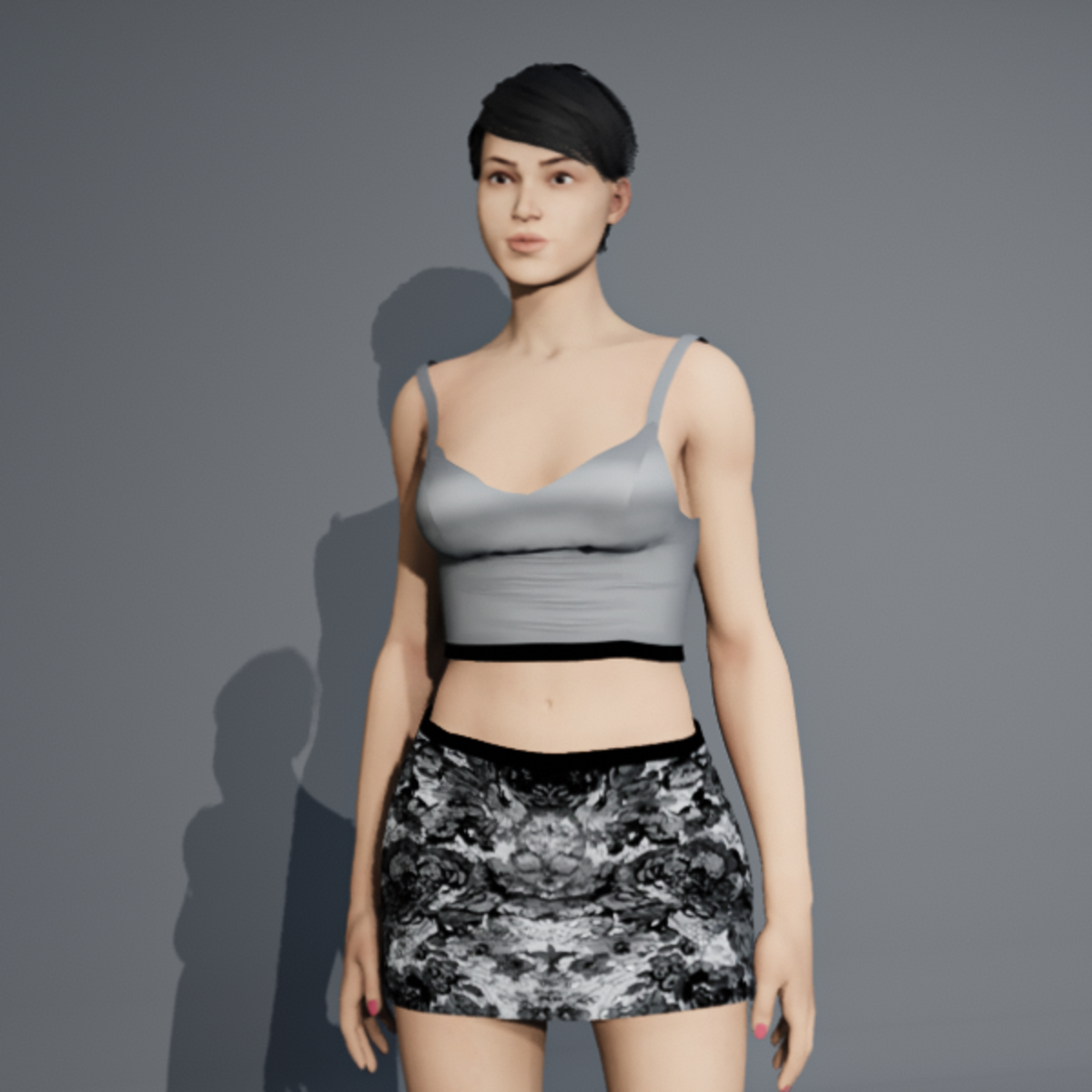 SOPHIE TOP AND SKIRT SET GREY